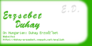 erzsebet duhay business card